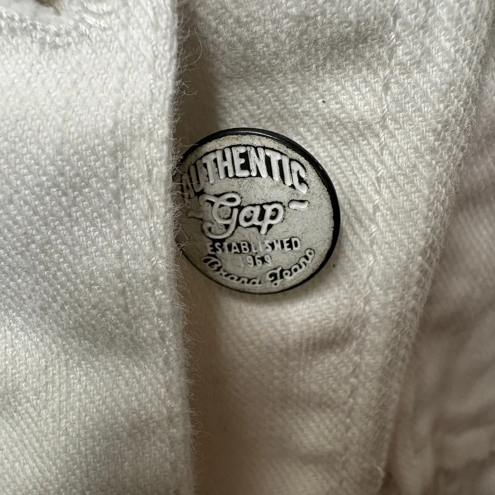 Gap‎ Kids Girl's White Denim Jacket Cropped Front Classic Trucker Size XXL